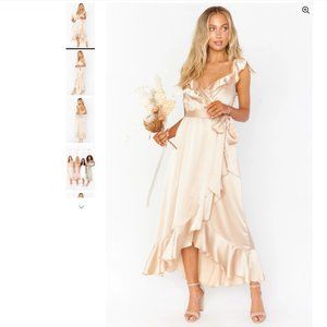 Show Me Your Mumu Samantha Wrap Dress Champagna